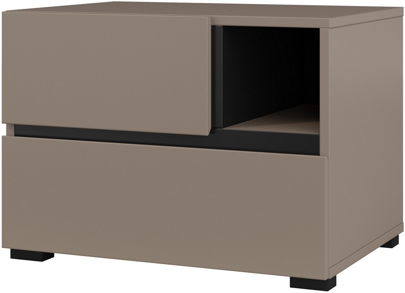OTTO home Nachtkommode Cross, moderner griffloser Nachtschrank, Nachttisch, Nachtkonsole mit 2 Schubladen – Bild 2 von 5