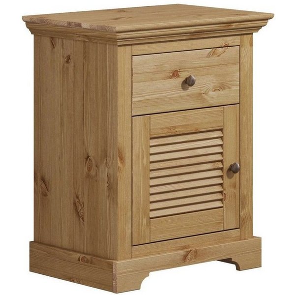 OTTO home Nachtkommode Rauna, Landhausstil, edles Design mit Lamellen und Kassetten, 2 Farben (B/H/T 56/69/39cm), FSC® zertifiziertes Kieferholz, massive Qualit