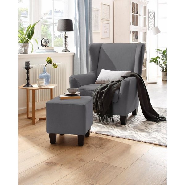 OTTO home Ohrensessel CHILLY, Microfaser-Bezug, Sessel mit Hocker (Set, 2-St., bestehend aus Sessel und Hocker), Unser Dauertiefpreis