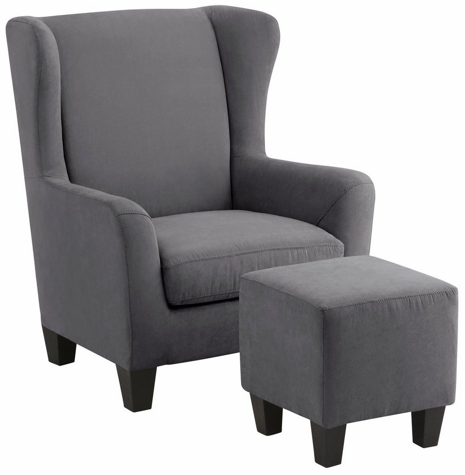 OTTO home Ohrensessel CHILLY, Microfaser-Bezug, Sessel mit Hocker (Set, 2-St., bestehend aus Sessel und Hocker), Unser Dauertiefpreis – Bild 2 von 5