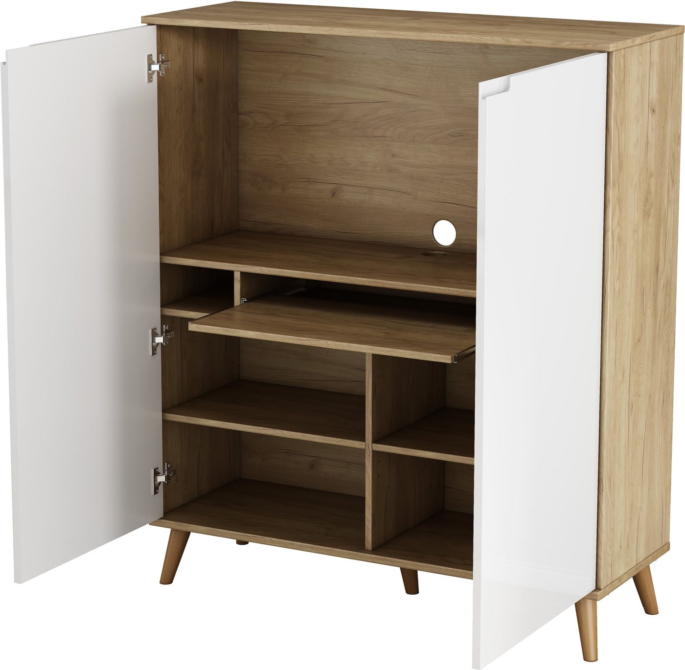 OTTO home PC-Schrank, mit Tastaturauszug, (B/T/H): 110/35,7/129 cm – Bild 4 von 5