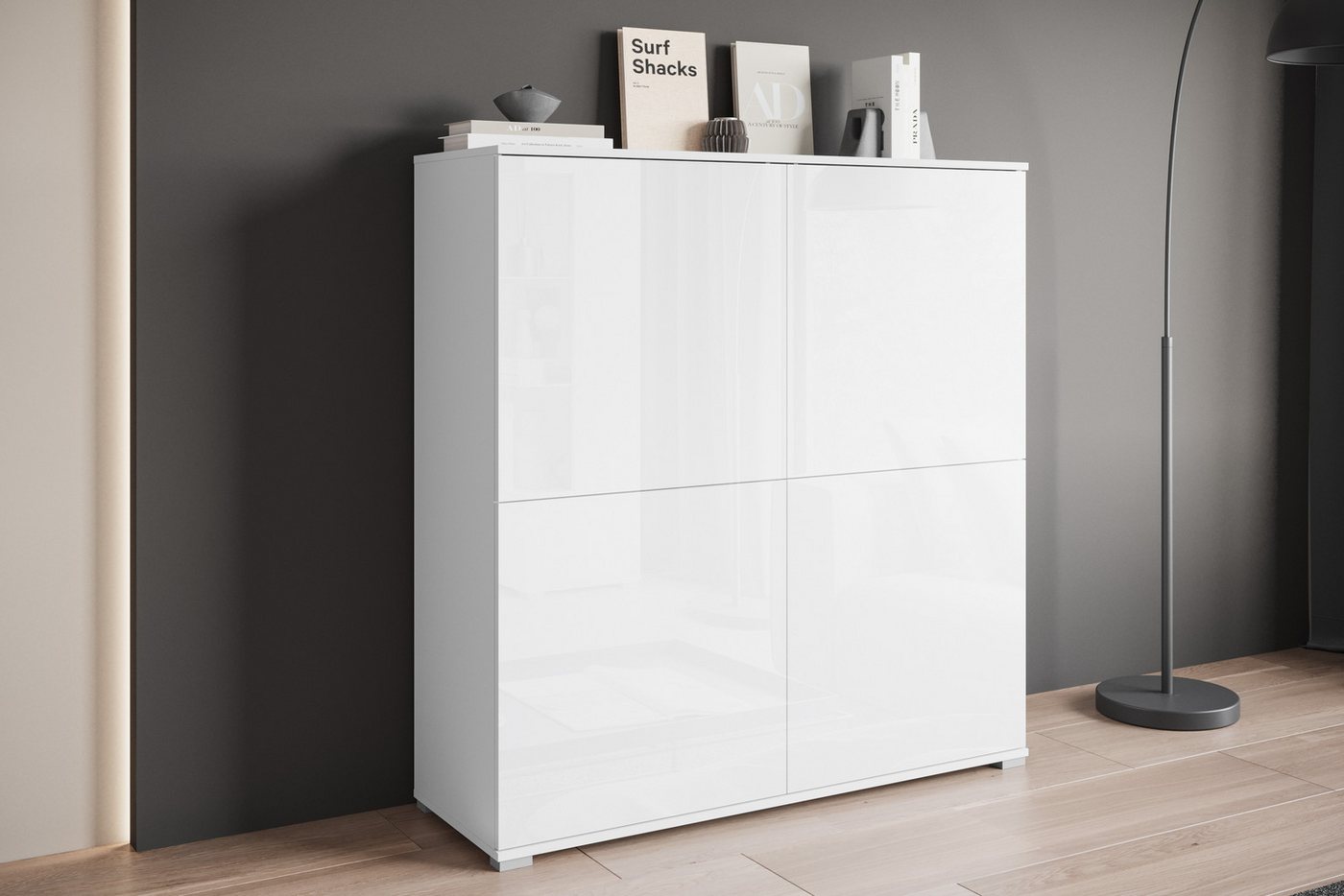 OTTO home PC-Schrank Kenia, Sekretär, Home Office (1 St), Mit Push-to-open, Tastaturauszug und praktischem Stauraum – Bild 4 von 5