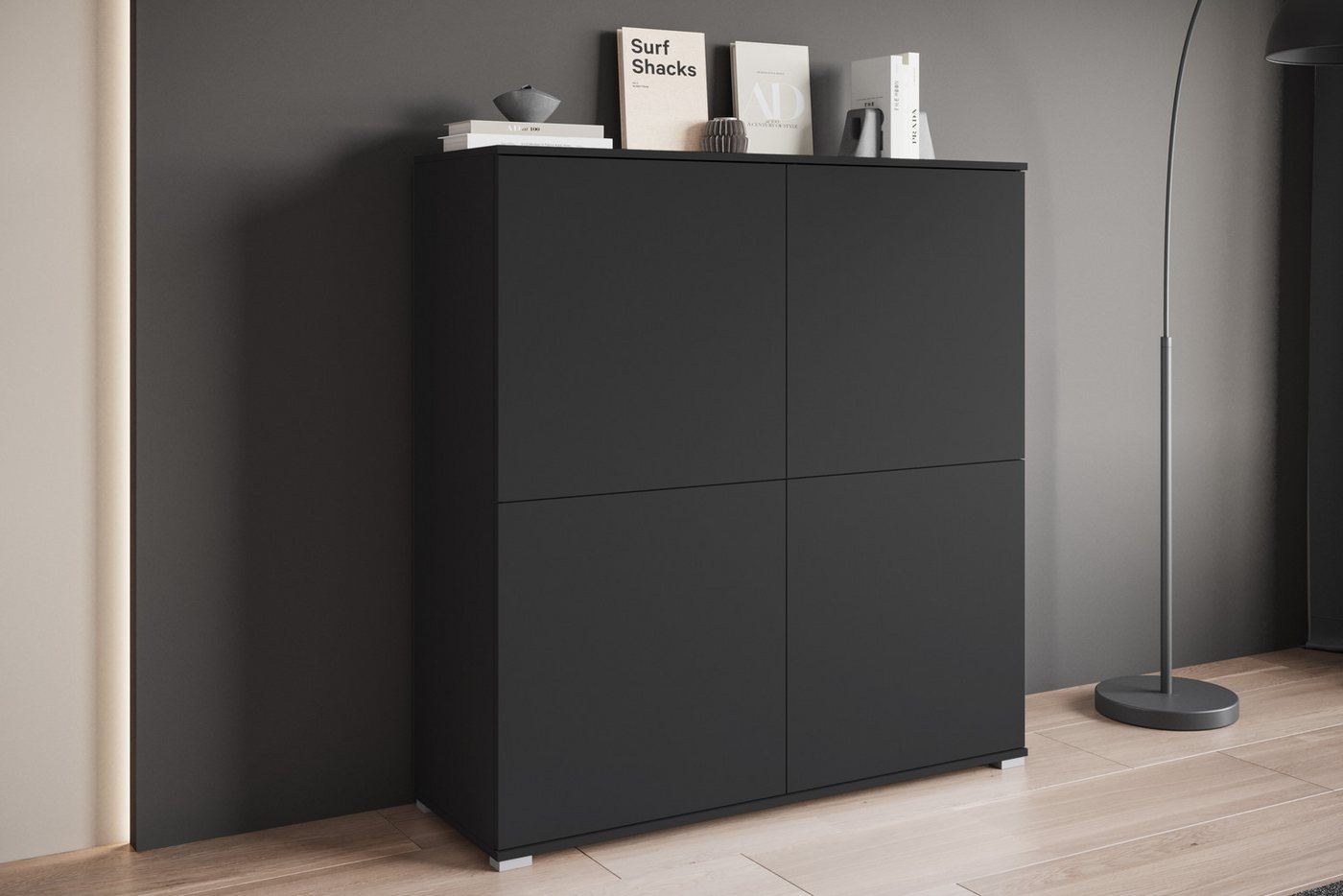 OTTO home PC-Schrank Kenia, Sekretär, Home Office (1 St), Mit Push-to-open, Tastaturauszug und praktischem Stauraum – Bild 4 von 5