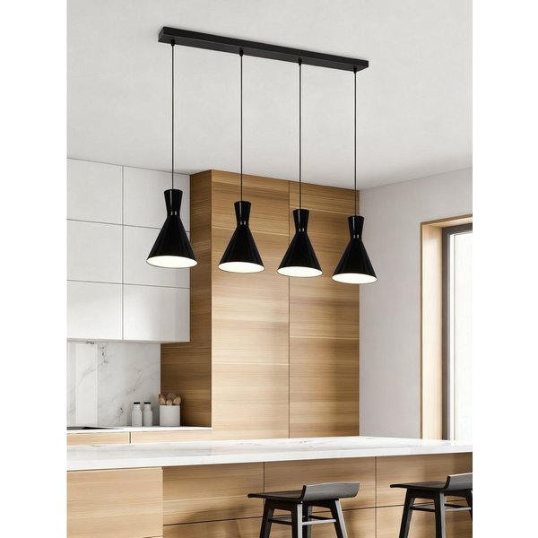 OTTO home Pendelleuchte Renell, ohne Leuchtmittel, glänzend, höhenverstellbar, industrieller Stil, Rondell, Hängelampe