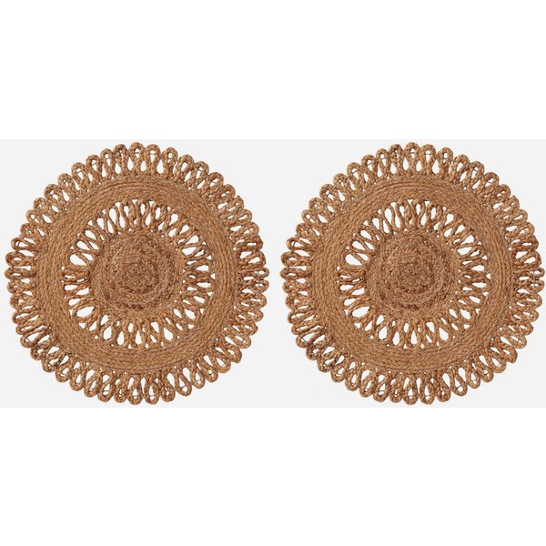 OTTO home Platzset Aimka, (Set, 2-St., 2 Stück), Handgefertigt, 35x35, rund, aus natürlicher Jute, Bestseller