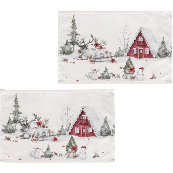 OTTO home Platzset Lealux, (Set, 2-St), 2er Set, Weihnachtlich, bedruckt, weiche Haptik, 45x30