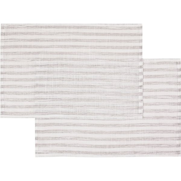 OTTO home Platzset Marric, Leinenoptik, 2 Stück, halbtransparent, Dekoration, (2-St), Platzset, halbtransparent, Linenoptik mit Streifen