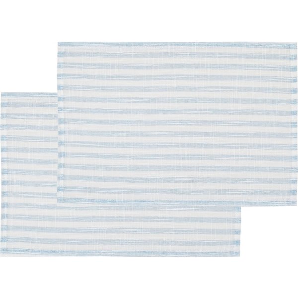 OTTO home Platzset Marric, Leinenoptik, 2 Stück, halbtransparent, Dekoration, (2-St), Platzset, halbtransparent, Linenoptik mit Streifen