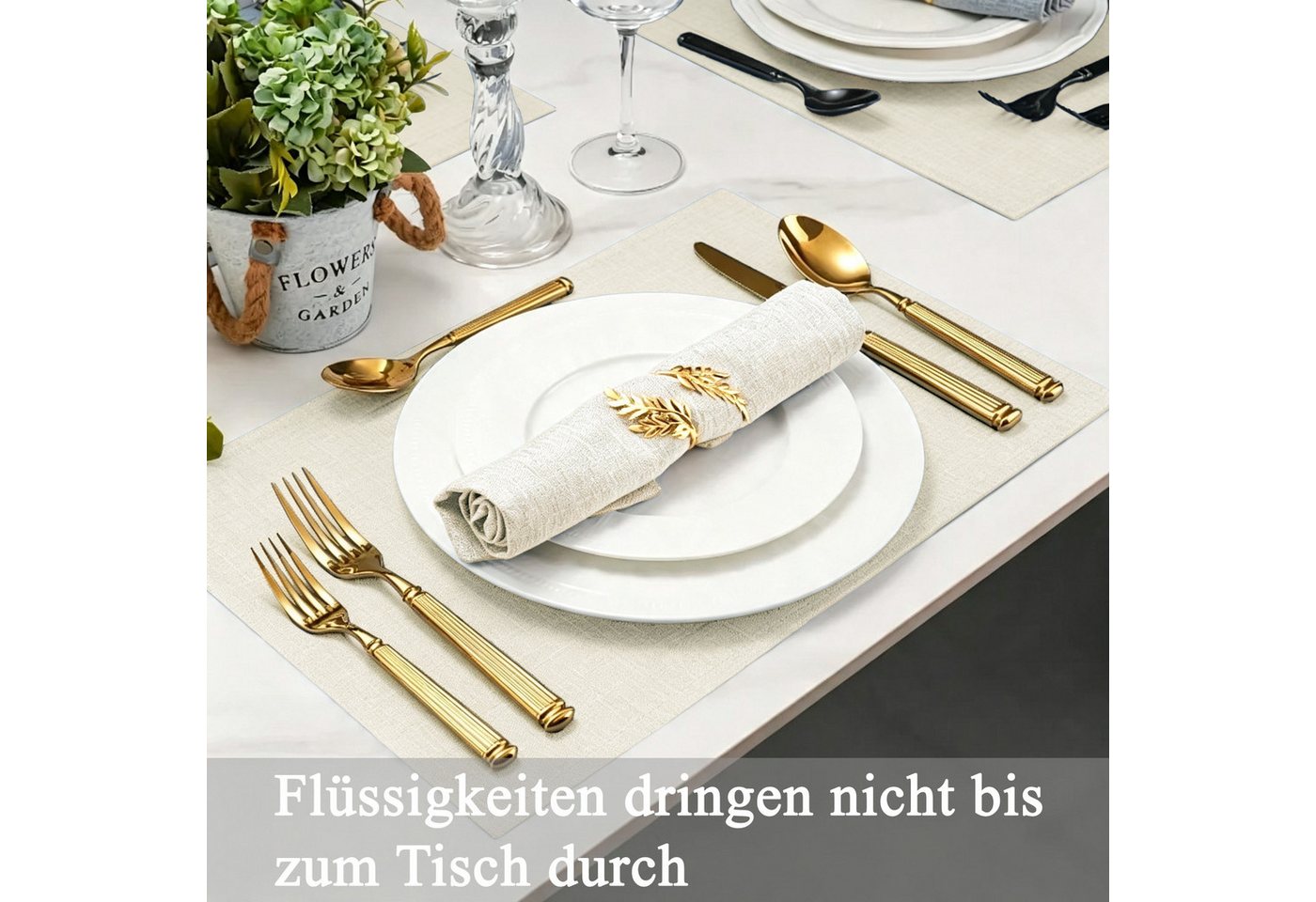 OTTO home Platzset Ozzie, Leinenoptik, 2 Stück, weiche und flexible Materialqualität, (2-St), Uni, strukturiert, Pflegeleicht, Praktisch,Dekoration, 30x45cm – Bild 3 von 5