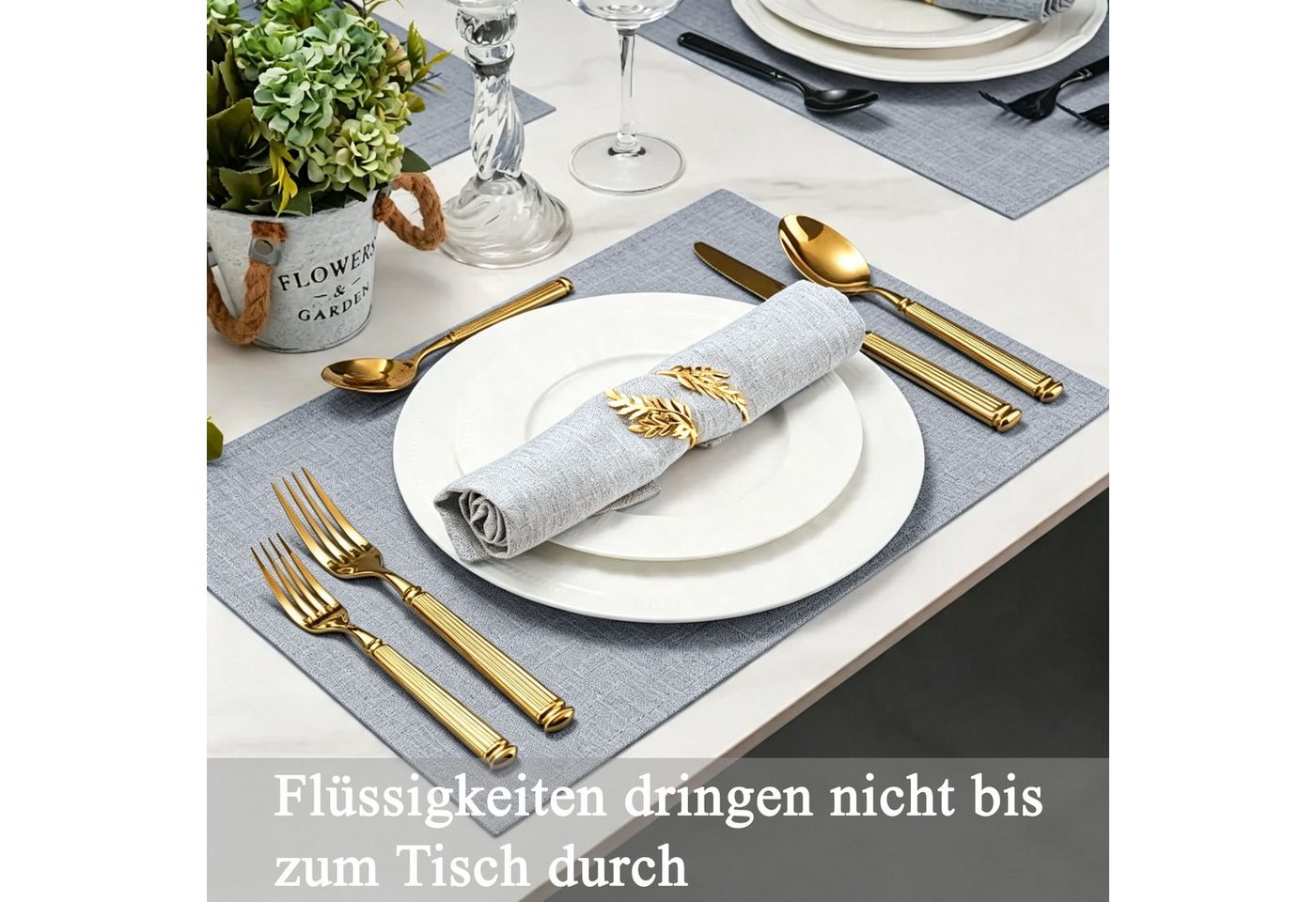 OTTO home Platzset Ozzie, Leinenoptik, 2 Stück, weiche und flexible Materialqualität, (2-St), Uni, strukturiert, Pflegeleicht, Praktisch,Dekoration, 30x45cm – Bild 3 von 5