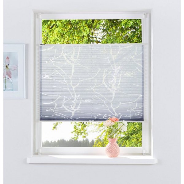 OTTO home Plissee Anna, ohne Bohren, Lichtschutz, transparentes Ästemotiv, Lichtschutz, ohne Bohren, verspannt, Klemmfix, transparentes Ästemotiv, Bestseller, F