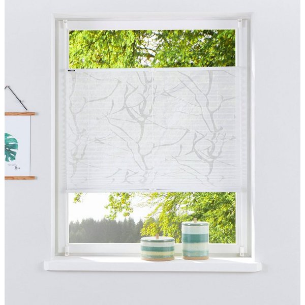 OTTO home Plissee Anna, ohne Bohren, Lichtschutz, transparentes Ästemotiv, Lichtschutz, ohne Bohren, verspannt, Klemmfix, transparentes Ästemotiv, Bestseller, F