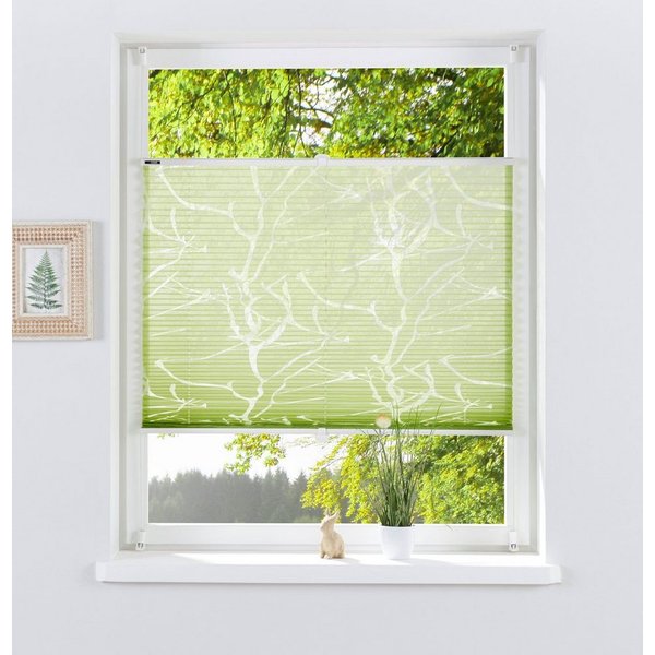 OTTO home Plissee Anna, ohne Bohren, Lichtschutz, transparentes Ästemotiv, Lichtschutz, ohne Bohren, verspannt, Klemmfix, transparentes Ästemotiv, Bestseller, F