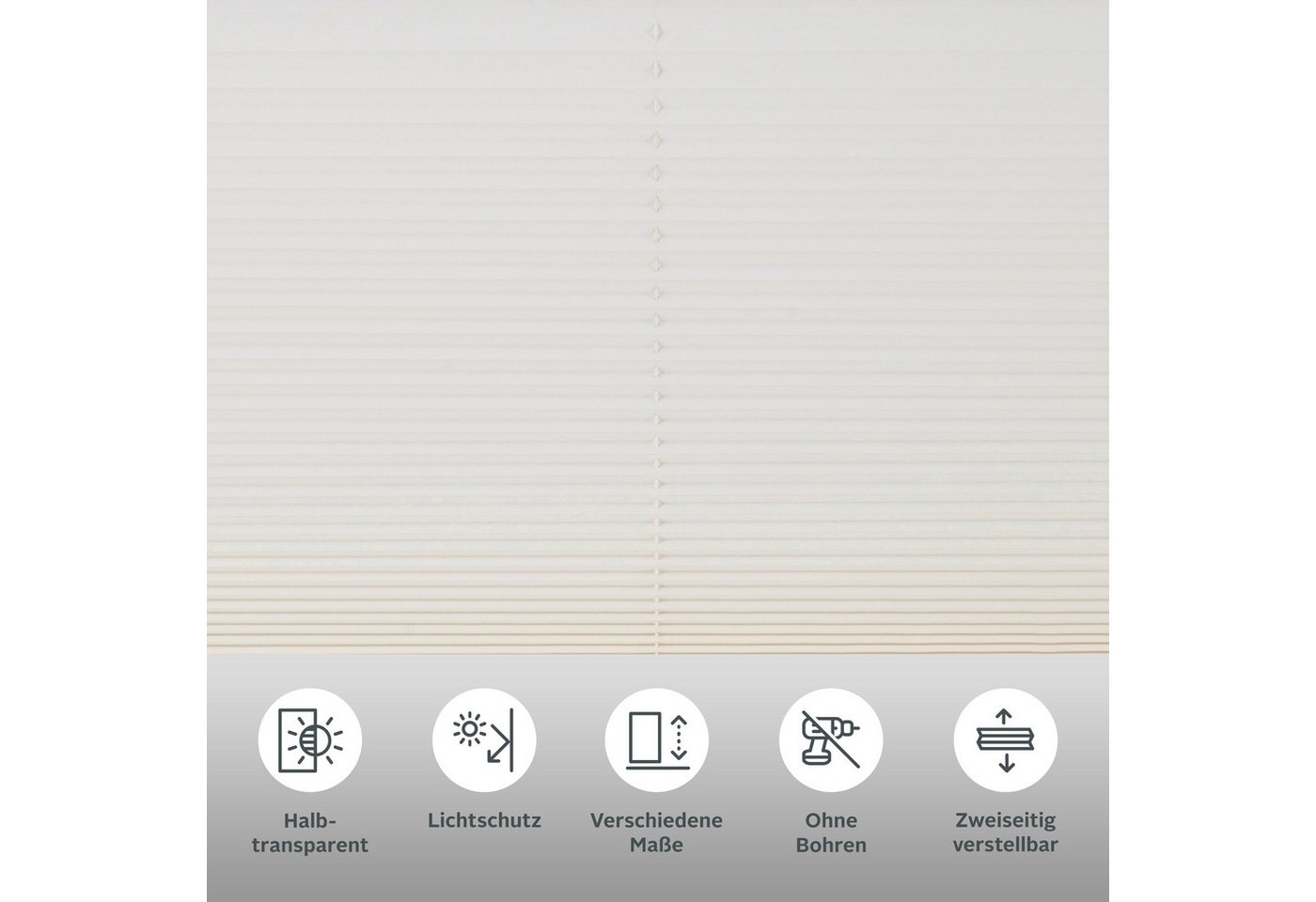 OTTO home Plissee LAHOLM ohne Bohren, Lichtschutz, Klemmfix, Lichtschutz, ohne Bohren, verspannt, Klemmfix, Fixmaß, Bestseller mit über 4000-Bewertungen, für Fe – Bild 3 von 5