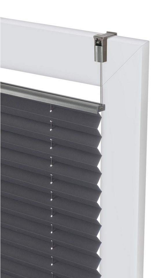 OTTO home Plissee LAHOLM UNI DARK, ohne Bohren, verdunkelnd, Klemmfix, verdunkelnd, ohne Bohren, verspannt, Klemmfix, verdunkelnd, Klemmträger in Unifarben pass – Bild 5 von 5