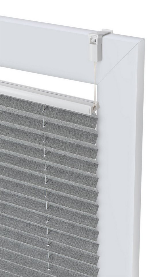 OTTO home Plissee Willa, ohne Bohren, Klemmfix, verdunkelnd, verdunkelnd, ohne Bohren, verspannt, Klemmfix, NEUHEIT in Leinenoptik, Klemmfix, für Fenster & Tür, – Bild 5 von 5