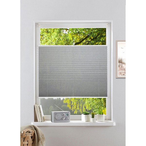 OTTO home Plissee WILLA, Lichtschutz, ohne Bohren, verspannt, Klemmfix, NEUHEIT in Leinenoptik, Klemmfix, für Fenster & Tür, Sonnenschutz