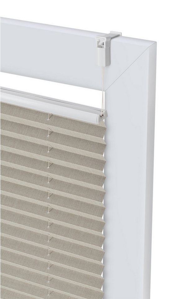 OTTO home Plissee Willa, ohne Bohren, Klemmfix, verdunkelnd, verdunkelnd, ohne Bohren, verspannt, Klemmfix, NEUHEIT in Leinenoptik, Klemmfix, für Fenster & Tür, – Bild 5 von 5