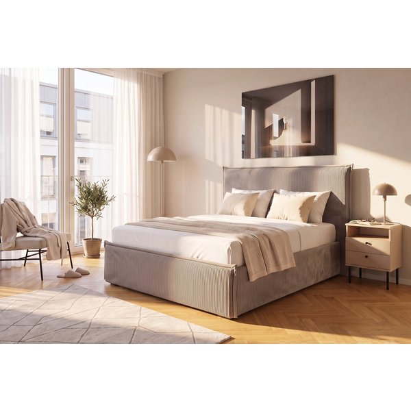 OTTO home Polsterbett AVVILA, wahlweise mit Lattenrost und King-Matratze H3 (28cm), mit hochwertigem Cord-Bezug