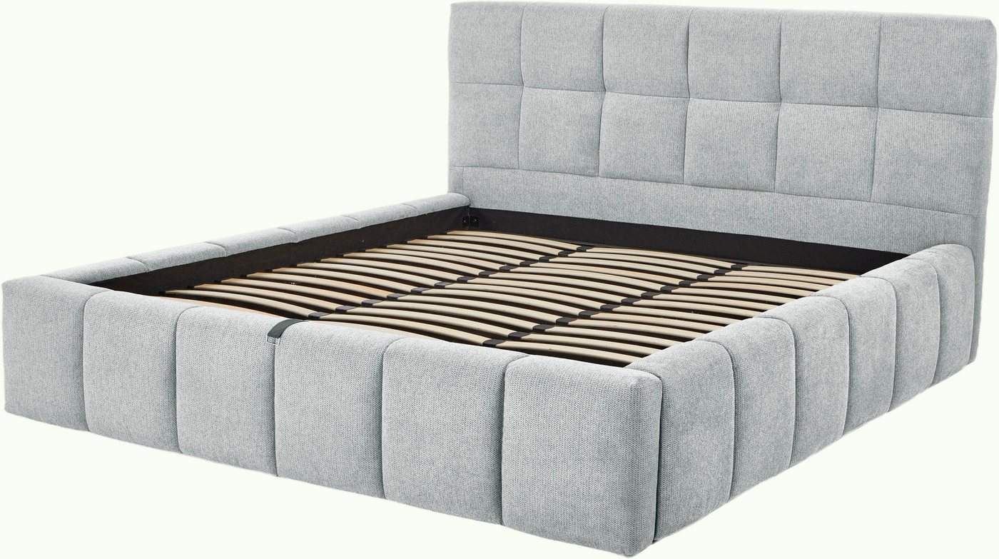 OTTO home Polsterbett EDDION, Stauraumbett mit Lattenrost und Bettkasten, 180x200cm, hochwertiger Chenille-Bezug, gepolstertes Kopfteil und Rahmen – Bild 3 von 5