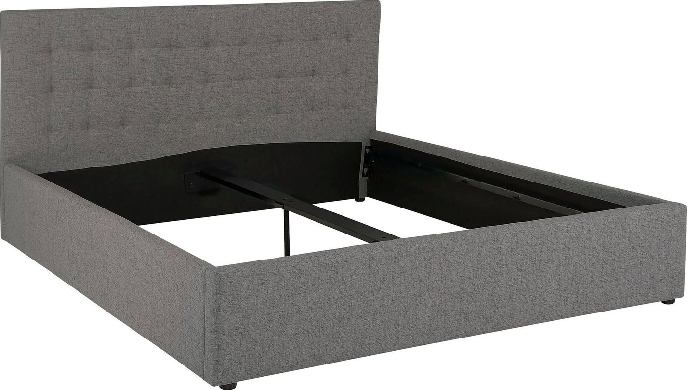 OTTO home Polsterbett Hamar, Knopfsteppung im Kopfteil, bis 250 KG belastbar (3 Breiten: 100cm/ 140cm/ 180cm), in verschiedenen Größen und Stoffen und Farben – Bild 4 von 5