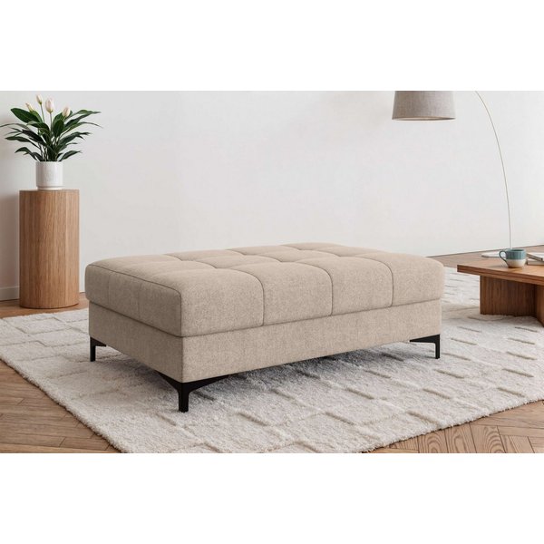 OTTO home Polsterhocker LEEVKE Sitzhocker passend zum Sofa, Breite 115 cm, mit hochelastischer Schaum und Wellenunterfederung