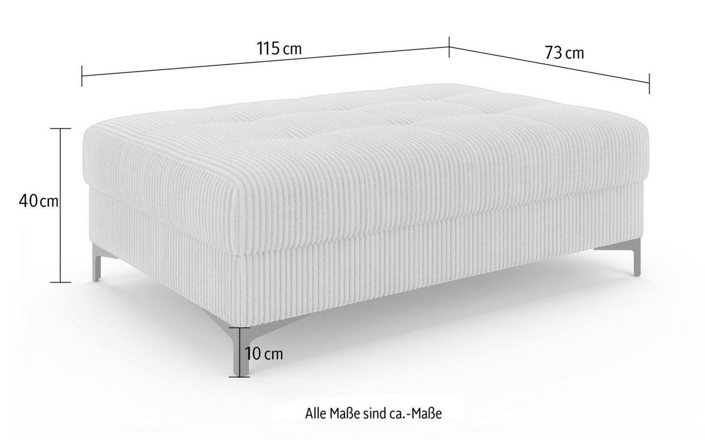 OTTO home Polsterhocker LEEVKE Sitzhocker passend zum Sofa, Breite 115 cm, mit hochelastischer Schaum und Wellenunterfederung – Bild 5 von 5
