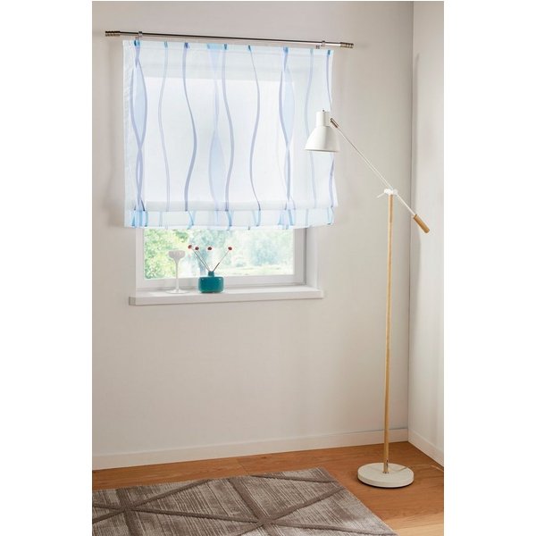 OTTO home Raffrollo Dimona, mit Klettschiene, Transparent, Voile, Polyester, Wellen