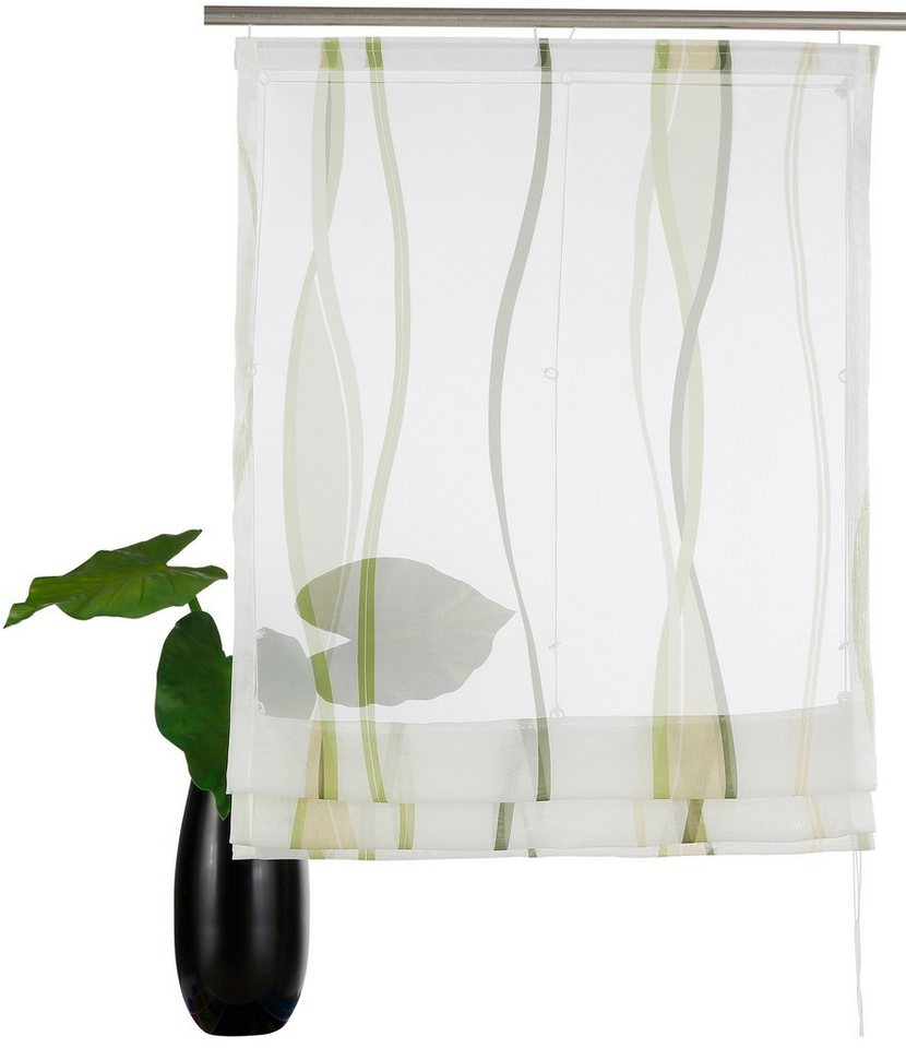 OTTO home Raffrollo Dimona, mit Klettschiene, Transparent, Voile, Polyester, Wellen – Bild 2 von 5