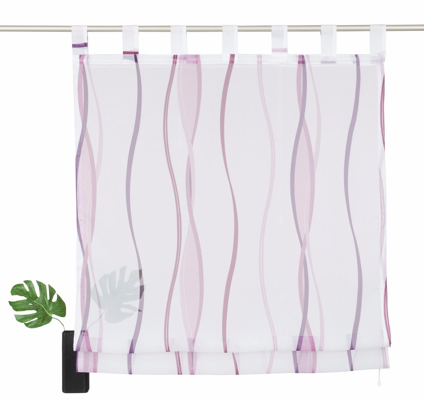 OTTO home Raffrollo Dimona, mit Schlaufen, Transparent, Voile, Polyester – Bild 2 von 5