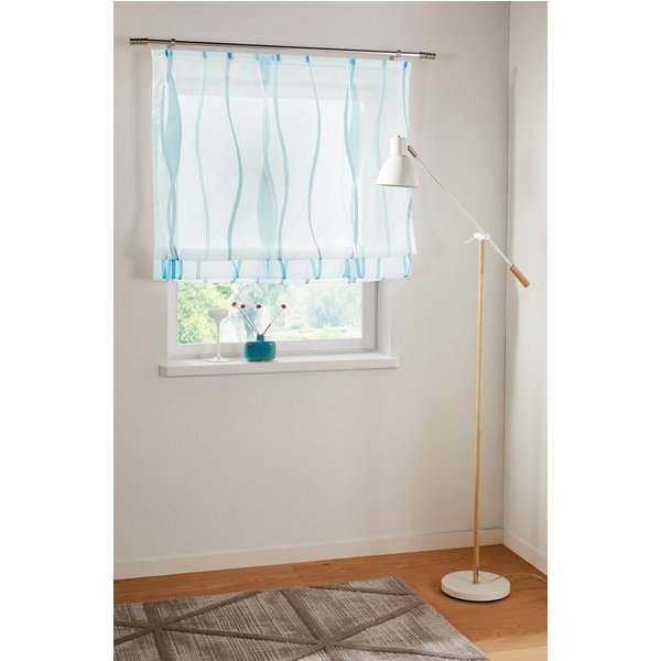 OTTO home Raffrollo Dimona, mit Klettschiene, Transparent, Voile, Polyester, Wellen