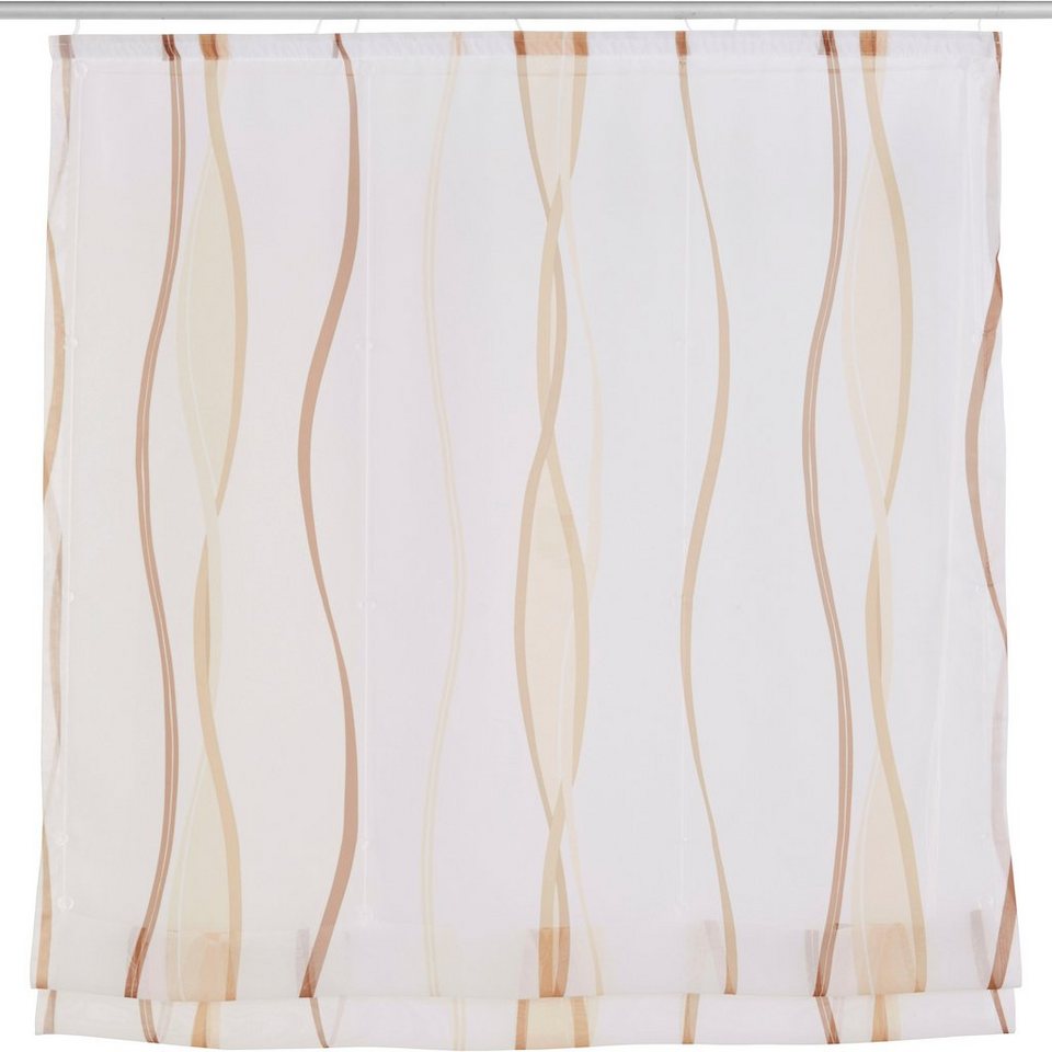 OTTO home Raffrollo Dimona, mit Klettschiene, Transparent, Voile, Polyester, Wellen – Bild 2 von 5