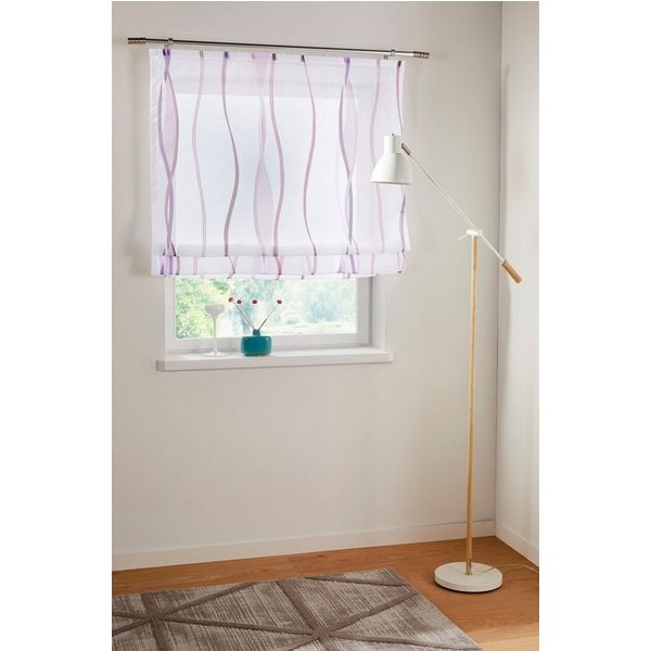 OTTO home Raffrollo Dimona, mit Klettschiene, Transparent, Voile, Polyester, Wellen