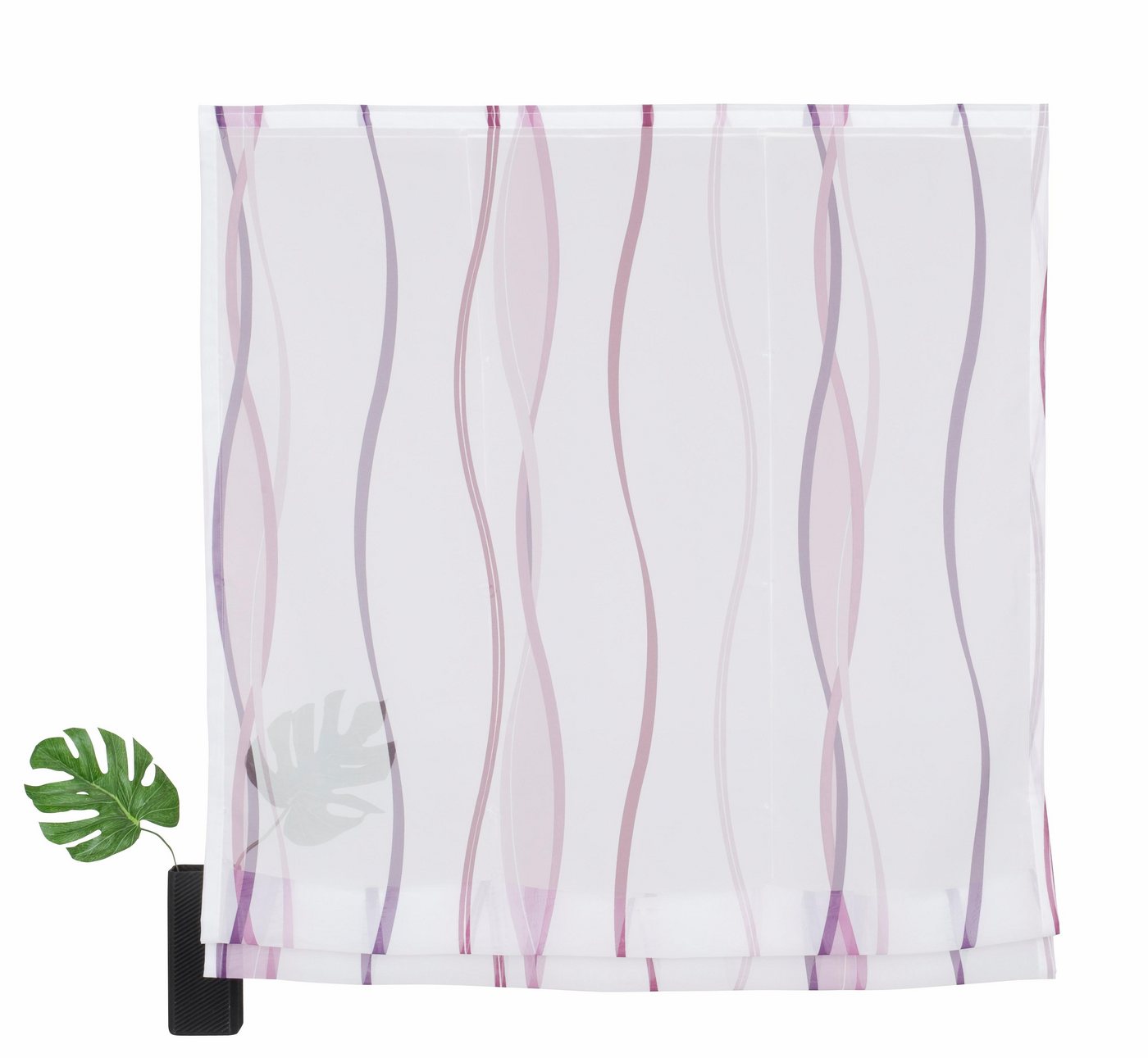OTTO home Raffrollo Dimona, mit Klettschiene, Transparent, Voile, Polyester, Wellen – Bild 2 von 5