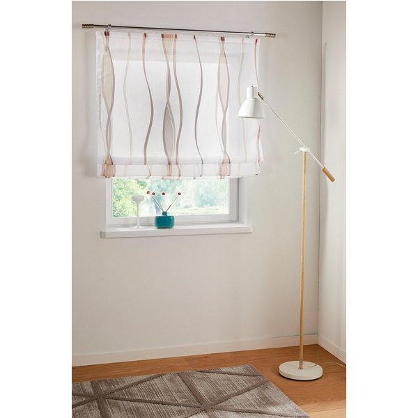 OTTO home Raffrollo Dimona, mit Klettschiene, Transparent, Voile, Polyester, Wellen
