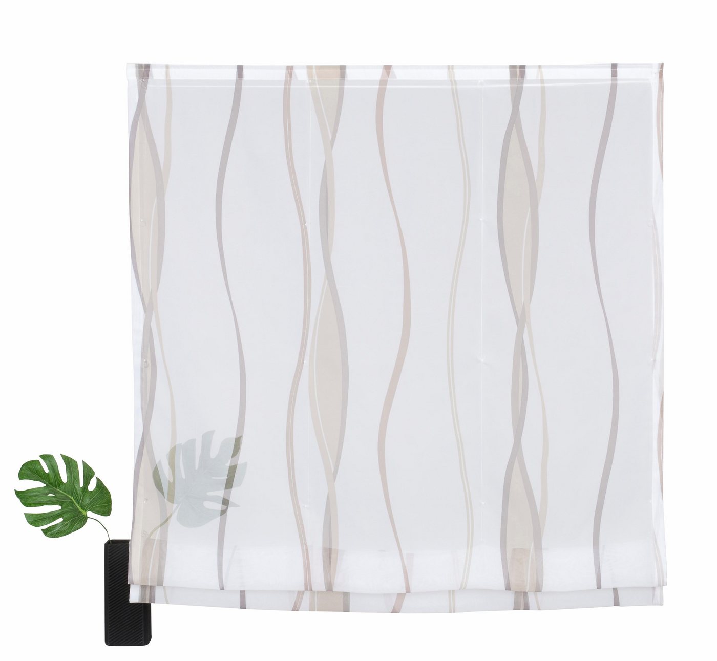 OTTO home Raffrollo Dimona, mit Klettschiene, Transparent, Voile, Polyester, Wellen – Bild 2 von 5