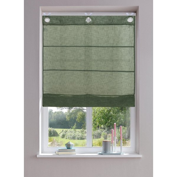 OTTO home Raffrollo Fiete, mit Hakenaufhängung, Leinen Optik, halbtransparent, monochrom, basic