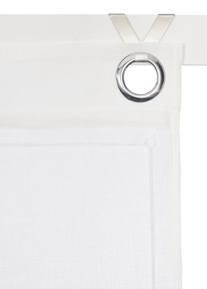 OTTO home Raffrollo Fiete, mit Hakenaufhängung, Leinen Optik, halbtransparent, monochrom, basic – Bild 4 von 5