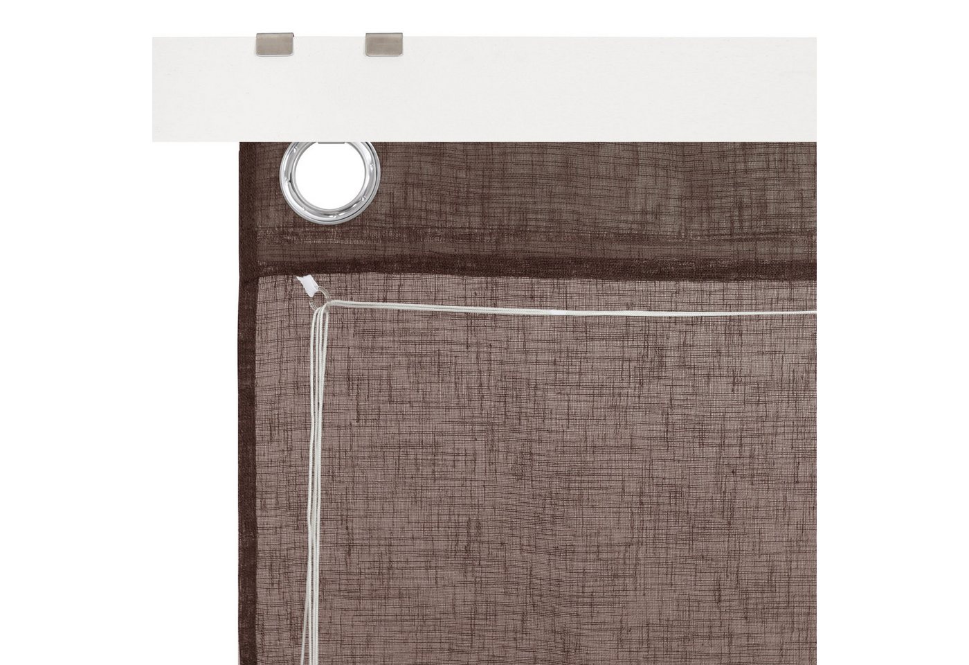 OTTO home Raffrollo Fiete, mit Hakenaufhängung, Leinen Optik, halbtransparent, monochrom, basic – Bild 3 von 5