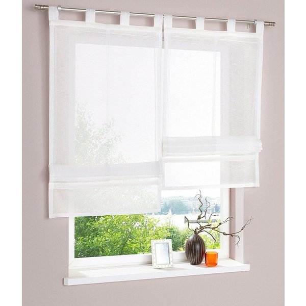 OTTO home Raffrollo Regina, mit Schlaufen, Transparent, Voile, Polyester, einfarbig, uni