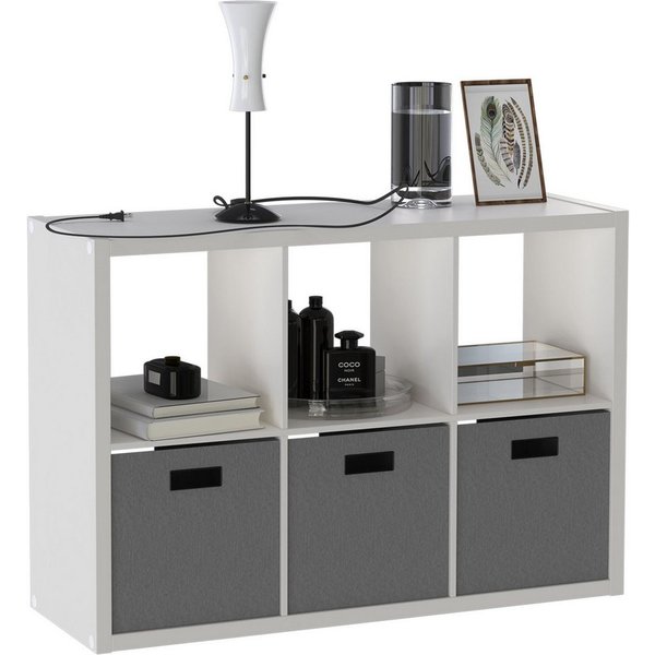 OTTO home Raumteilerregal IZOLA, Raumteiler, Aktenregal, Würfelregal, mit 6 Fächern, quer und hochkant stellbar, (B/T/H) 76x37x110 cm