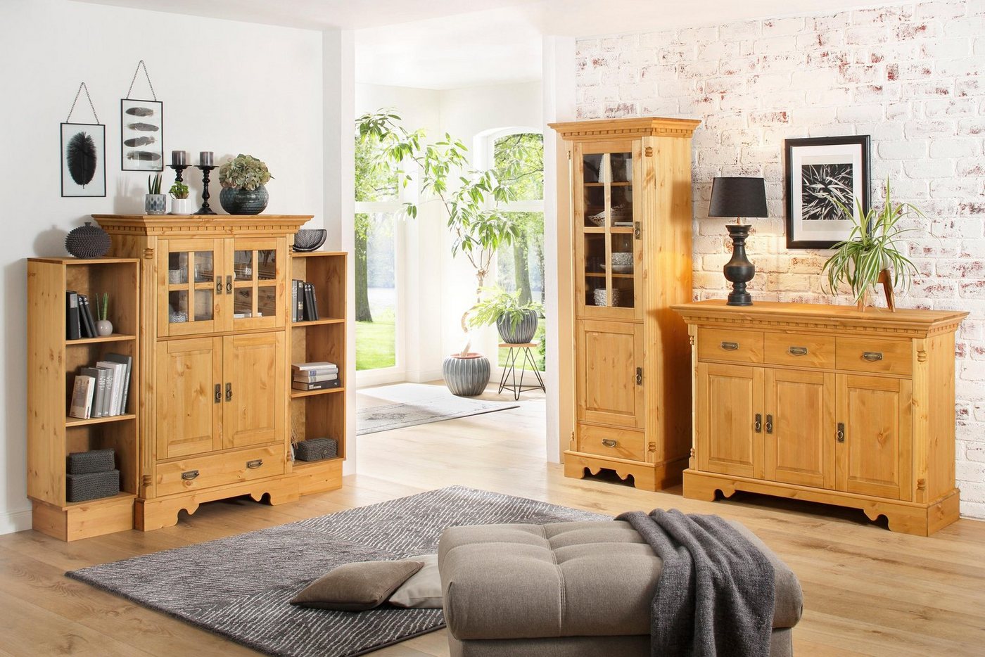 OTTO home Regal Milan, Höhe 128 cm, Massivholz, FSC®-zertifiziert – Bild 4 von 5