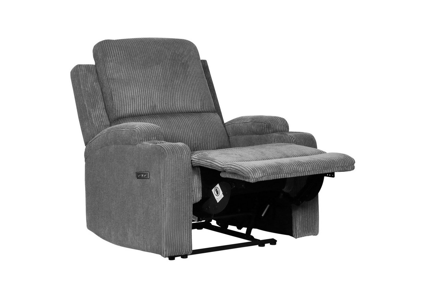 OTTO home Relaxsessel NAPORI Cord, Kinosessel, Multimedia-Sessel, TV-Sessel mit manueller u elektrischer Relaxfunktion u. Getränkehalter – Bild 5 von 5