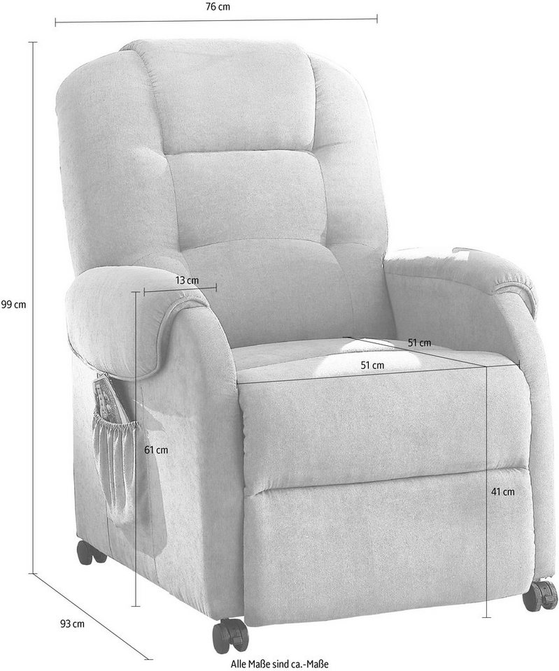 OTTO home Relaxsessel Tobi, B: 76cm, Mobilitätssessel, mit Relaxfunktion, Federkern & Aufbewahrungstasche – Bild 4 von 5