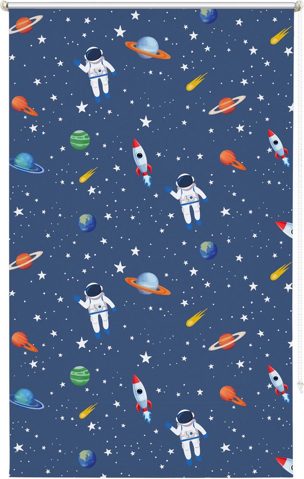 Rollo ASTRONAUT, ohne Bohren, verdunkelnd, Klemmfix, Astronaut/Weltall, OTTO home, verdunkelnd, ohne Bohren, freihängend, Klemmfix, Fixmaß, Klemmfix, Astronaut, – Bild 2 von 5