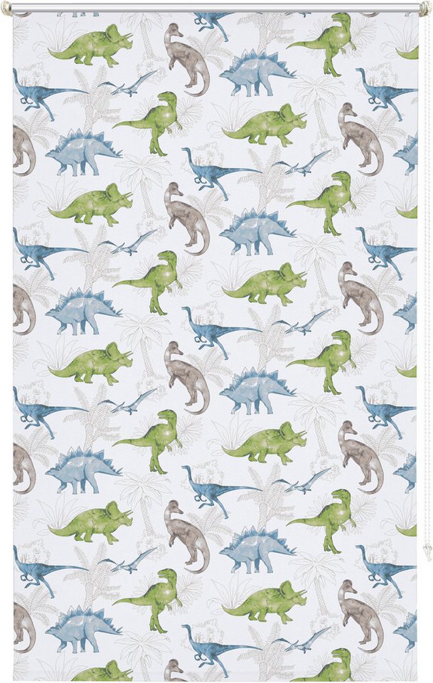 Rollo DINO, ohne Bohren, verdunkelnd, DIno-Motiv, freihängend, OTTO home, verdunkelnd, ohne Bohren, freihängend, Klemmfix, Fixmaß, Klemmfix, DINO, Kinderrollo,  – Bild 2 von 5