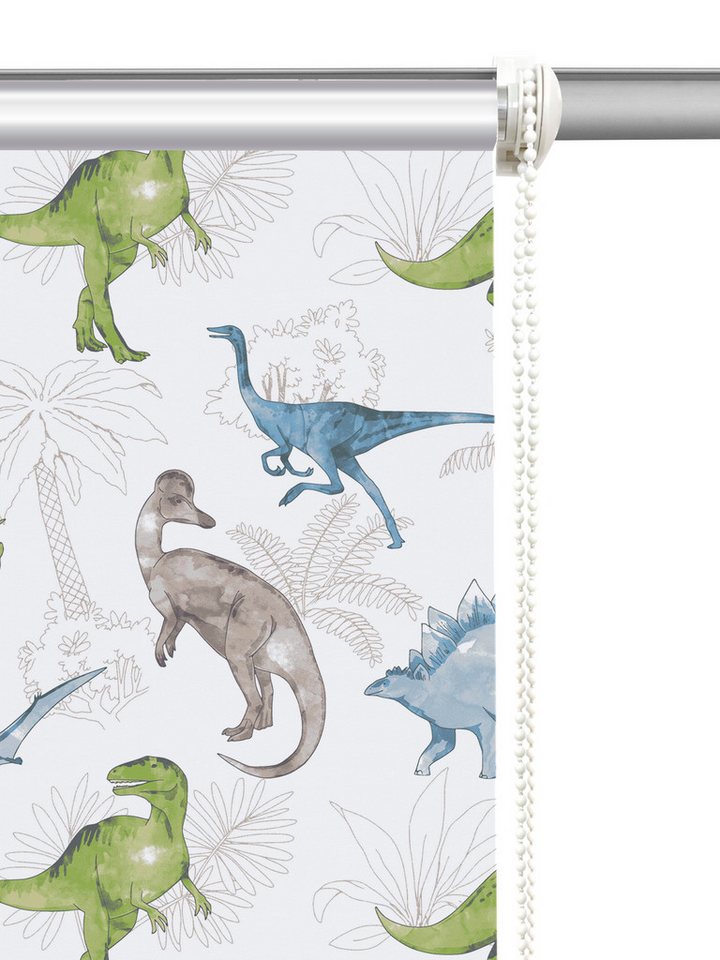 Rollo DINO, ohne Bohren, verdunkelnd, DIno-Motiv, freihängend, OTTO home, verdunkelnd, ohne Bohren, freihängend, Klemmfix, Fixmaß, Klemmfix, DINO, Kinderrollo,  – Bild 4 von 5
