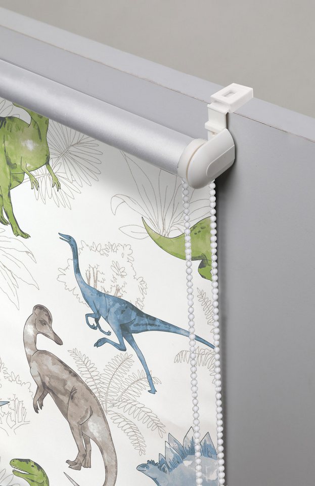 Rollo DINO, ohne Bohren, verdunkelnd, DIno-Motiv, freihängend, OTTO home, verdunkelnd, ohne Bohren, freihängend, Klemmfix, Fixmaß, Klemmfix, DINO, Kinderrollo,  – Bild 5 von 5