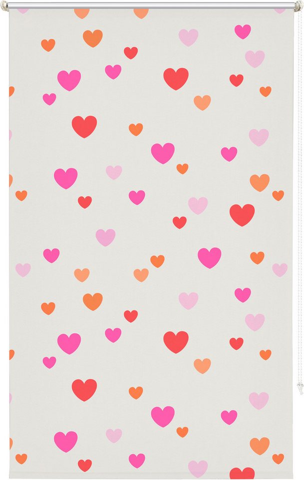 Rollo HEART, ohne Bohren, verdunkelnd, Klemmfix, Herz-Motiv, OTTO home, verdunkelnd, ohne Bohren, freihängend, Klemmfix, Fixmaß, Rollo, Herzen, einseitig bedruc – Bild 2 von 5