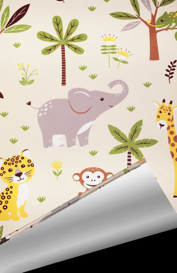 Rollo Jungle, Lichtschutz, ohne Bohren, Tiermoitv, Kinder, OTTO home, Lichtschutz, ohne Bohren, freihängend, Klemmfix, Klemmfix, Fixmaß, Tiere, Kinderrollo, ein – Bild 5 von 5